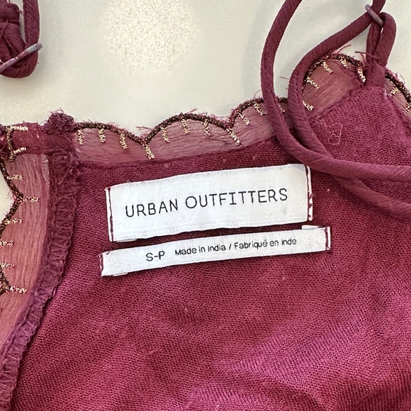 Urban Outfitters Rich Maroon Embroidered Top - Picture 2 of 4